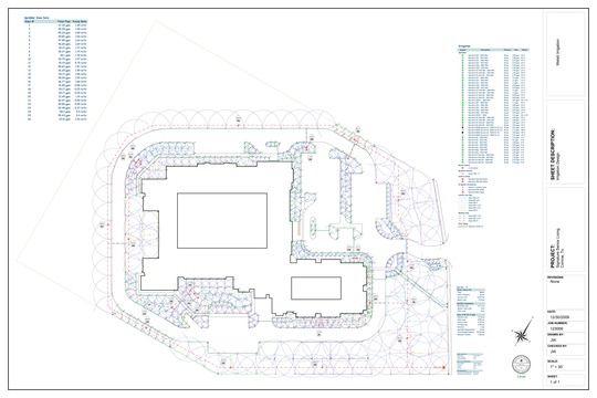 Senior living facility irrigation design created in Pro Contractor Studio