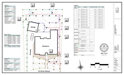 Residential irrigation zone layout created in Pro Contractor Studio